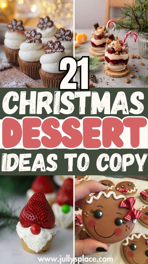 christmas dessert ideas, christmas desserts, christmas sweats, christmas treats, holiday cookies christmas Unique Christmas Food Ideas, Christmas Dessert Ideas For A Crowd, Christmas Party Sweets Ideas, Christmas Desserts With Kids, Christmas Desert Ideas For A Crowd, Individual Christmas Dessert Ideas, Christmas Table Treats, Easy Christmas Treats For A Crowd, Christmas Small Desserts