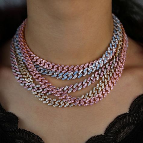 Womens Diamond Necklace, Hip Hop Bling, Cuban Link Necklace, Miami Cuban Link Chain, Miami Cuban Link, Cuban Link Chain Necklaces, Ice Princess, Miami Cuban, Dope Jewelry