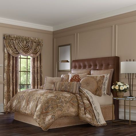 J. Queen New York Luciana Comforter Set - On Sale - Bed Bath & Beyond - 38170205 Tuscan Style Bedrooms, Gold Comforter Set, Luxury Comforter Sets, Bed Comforter Sets, Beige Bed, Queens New York, King Comforter Sets, King Pillows, Luxury Bedding Sets