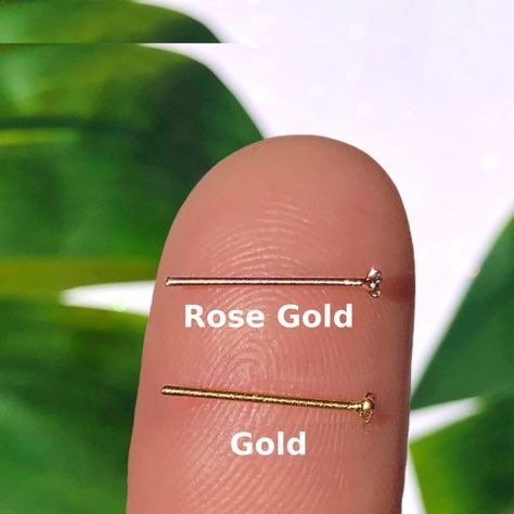 TINY Diamond Nose Stud 20 Gauge Nose Ring L Shape Nose Ring Rose Gold Nose Studs Nose Piercing Body 1mm Nose Stud, Forward Helix Jewelry, Piercing Facial, Rose Gold Nose Stud, Rose Gold Nose Ring, Double Nose Ring, Tiny Nose Studs, L Shaped Nose Ring, Gold Nose Ring