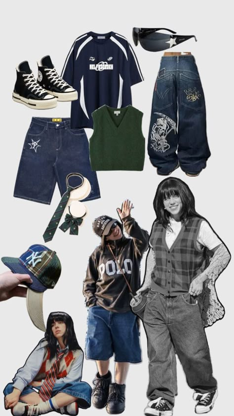 Some Clothes inspired of Billie Eilish outfits Billie Eilish Concert Outfit, Billie Eilish Fashion, Baggy Clothes Aesthetic, Billie Eilish Outfits, Baggy Outfit Ideas, Masc Outfits, Solo Costume, Streetwear Inspo, Alt Outfits