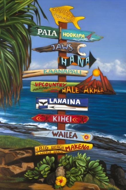 Budget Worksheet, Hawaiian Travel, Hawaii Maui, Hawaiian Art, Aloha Hawaii, Sign Post, Beach Signs, Hawaiian Islands, Maui Hawaii