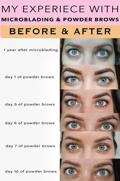 My Experience with Powder Brows (Eyebrow Tattoo) | Ela Bobak - blogger focusing on fashion, travel, lifestyle in Chicago Healed Ombre Powder Brows, Eyebrow Tattoo Healing Process, Powder Brows Healing Stages, Healed Powder Brows, Brow Shading Tattoo, Microblading And Powder Eyebrows, Ombre Eyebrows Healing Process, Microblading Vs Ombre Eyebrows, Pmu Brows Healing Process