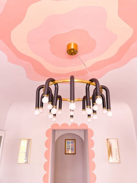 Deco Pastel, Creative Wall Painting, Ceiling Painting, Desain Furnitur Modern, Room Wall Painting, Dining Room Ceiling, Creative Wall, Painted Ceiling, Diy Door