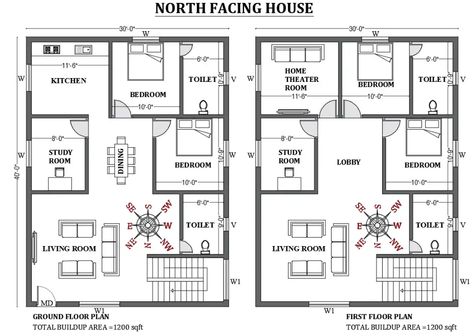 30'X40' North facing house plan is given as per vastu shastra .Download the 2D autocad drawing file. - Cadbull North Facing House Plan Vastu 30x40, 30 40 Duplex House Plans North Facing, Civil Plan Drawing, North Facing House Plans Vastu 2bhk, 30 40 North Facing House Plans, North Facing Duplex House Plans, 30x40 House Plans North Facing, 30 50 House Plans, North Facing Plan