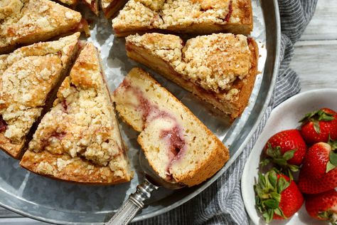 Strawberry Streusel Cake - New York Times Strawberry Streusel, Streusel Cake, Nyt Cooking, Nigella Lawson, Crumb Cake, Strawberry Cakes, Breakfast Cake, Strawberry Recipes, Strawberry Cake