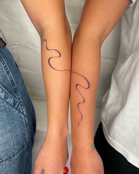 Mad Rabbit (@madrabbit) • Instagram photos and videos Line Swirl Tattoo, Shared Tattoo Ideas, Swirly Line Tattoo, Swirly Tattoo Designs, Shared Tattoos, Tattoo Siblings, Swirls Tattoo, Swirly Tattoo, Siblings Tattoo