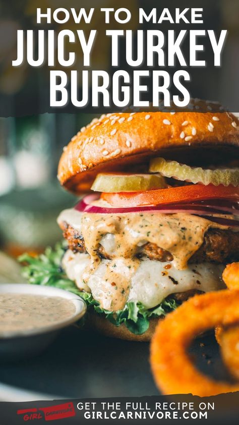 How to make juicy turkey burgers! Baked Turkey Burgers Oven, Thanksgiving Turkey Burger, Turkey Burger Recipes Ground, Turkey Burger Recipes Easy, Juicy Turkey Burger Recipes, Grilled Turkey Burger Recipes, Moist Turkey Burgers, Turkey Burgers In The Oven, Turkey Burgers On The Grill