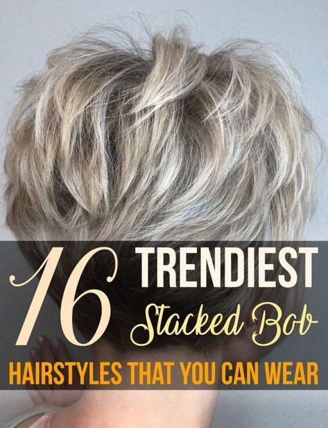 The stacked bob haircut initially gained popularity way back in the 60s. But it has made its way back into trendy territory every now and then since then with the last notable surge being in the early to mid-2000s when a lot of celebs sported the cut. Short Hair Stacked Bob, Textured Graduated Bob Haircuts, Very Short Stacked Bob Haircut, Back Of Head Bob Haircut, Behind The Ear Bob Hairstyles, Bob And Pixie Haircut, Short Stacked Bobs With Bangs, Chin Length Stacked Bob Fine Hair, Wedged Bob Haircut Short