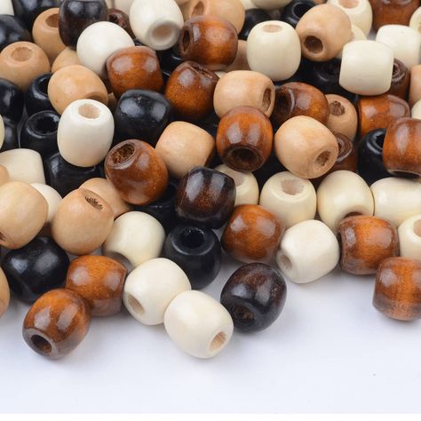 Wooden Beads For Hair, African Hair Beads, How To Bead Braids, Wooden Beads Braids, Braids With Brown Beads, Beads For Locs, Wooden Hair Beads, Black Cornrow Hairstyles, Beads For Hair