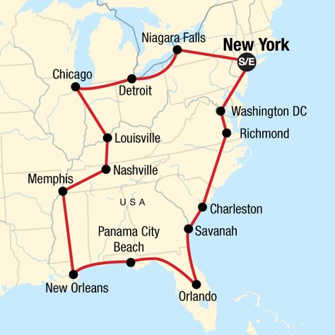 Itinerary - USA Road Trip: Epic East Coast in United States, North America - G Adventures East Coast Usa, Restaurants In Paris, Road Trip Map, East Coast Road Trip, Rv Road Trip, Road Trip Routes, Us Road Trip, American Road Trip, Road Trip Fun