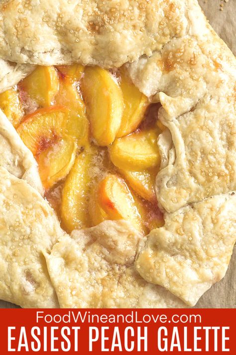 YUMMY! This is the Easiest Peach Galette! #easy #dessert #recipe #homemade #peach #meddiet Peach Gallette Recipe Pioneer Woman, Peach Galette Recipe, Galette Recipes, Mediterranean Diet Snacks, Peach Galette, Sliced Peaches, Galette Recipe, Easy Dessert Recipe, Peach Crisp