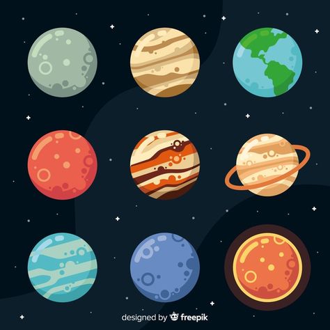 Planet Digital Art, Planet Illustration Design, Solar System Illustration, Cartoon Planets, Planet Pattern, Figma Tutorial, Cute Planets, Galaxy Quest, Planet Vector