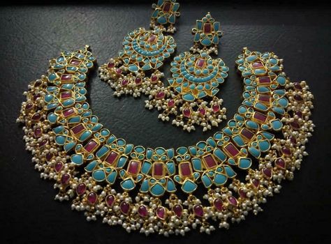 Statement Turquoise Necklace, Punjabi Jewellery, Statement Jewelry Necklace, Unique Wedding Jewelry, Pakistani Bridal Jewelry, Sabyasachi Jewellery, Turquoise Statement Necklace, Kundan Jewelry, Kundan Choker