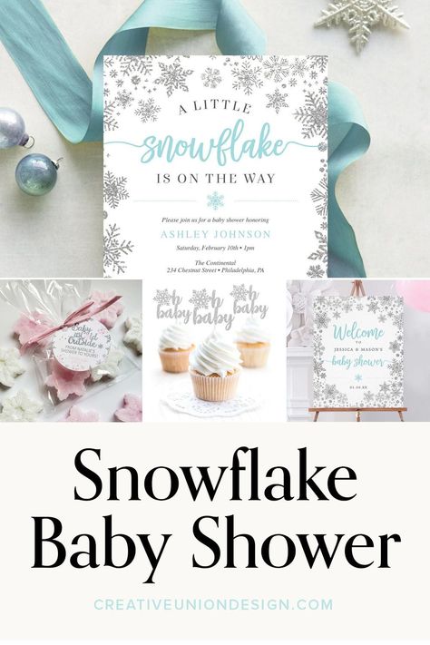 Your little snowflake is on the way. It’s time to plan the cutest baby shower for your mom-to-be. Our snowflake theme baby shower is the perfect theme for a winter celebration with friends and family. Are you having a boy or girl? We have you covered, with pink and blue designs to choose from. Shop invitations, signage, games, decorations, favors and more. Snowflake On The Way, A Little Snowflake Is On The Way, Little Snowflake Baby Shower Ideas, Snowflake Baby Shower Ideas, Snowflake Is On The Way, Winter Baby Shower Themes, Winter Shower, Winter Celebration, Snowflake Baby Shower