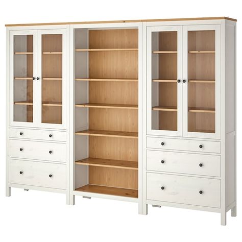 Hemnes Bookcase, Sustainable Beauty, Casa Country, Ikea Hemnes, White Bookcase, Mobile Tv, Hemnes, Glass Cabinet Doors, White Stain