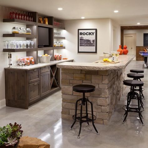 Maximum Home Value Storage Projects: Basement | Home Remodeling - Ideas for Basements, Home Theaters & More | HGTV Basement Kitchenette, Basement Bar Ideas, Basement Inspiration, Basement Bar Designs, Game Room Bar, Diy Basement, Basement Kitchen, Small Basements, Basement Makeover