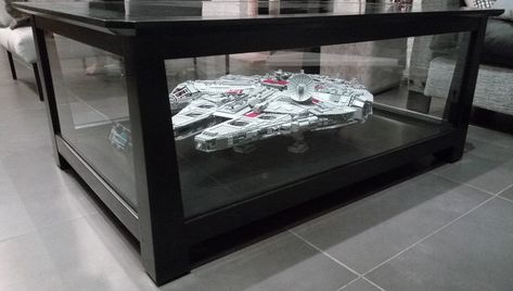 Display ideas for LEGO 75192 - UCS Millennium Falcon > Candidbricks Affordable Coffee Tables, Millennium Falcon Lego, Lego Room Decor, Ikea Uk, Big Lego, Lego Display, Star Wars Decor, Millenium Falcon, Display Coffee Table