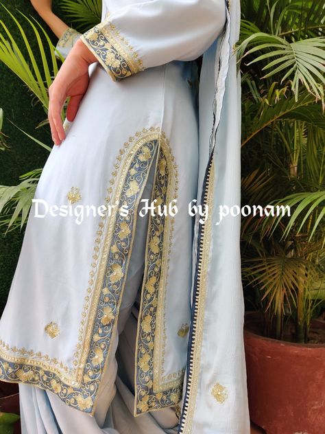 Brocket Suit, Punjabi Suits Designer Boutique, Embroidery Suits Punjabi, Stylish Kurtis Design, Velvet Dress Designs, Punjabi Outfits, Simple Kurta Designs, Machine Work, Kurti Embroidery Design