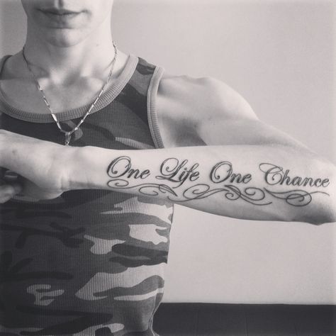 one life one chance tattoo One Life One Chance Tattoo, Chance Tattoo, One Life Tattoo, Chicano Tattoos, Work Images, Tattoo Lettering Fonts, Cool Small Tattoos, Get Back To Work, One Chance