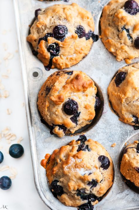 Oat Muffins Healthy, Jumbo Blueberry Muffins, Blueberry Lemon Muffins, Blueberry Oat Muffins, Blueberry Oatmeal Muffins, Blueberry Oat, Yoghurt Cake, Lemon Blueberry Muffins, Oat Muffins