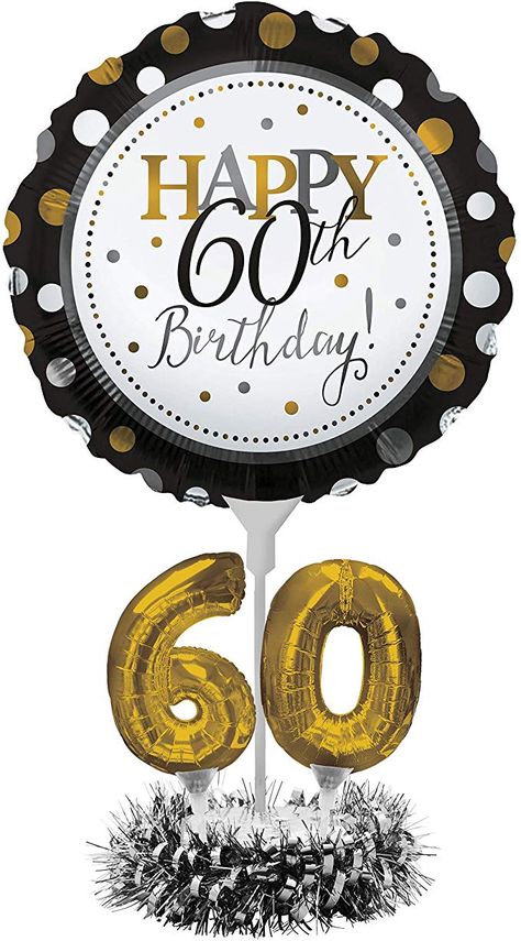 60th Birthday Centerpiece Ideas, Happy Birthday 60, 60th Birthday Balloons, 50th Birthday Themes, 40th Birthday Balloons, 50th Birthday Balloons, Balloon Centerpiece, Paper Balloon, Happy 70 Birthday