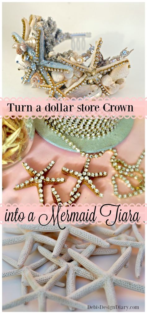 Mermaid Tiara DIY Mermaid Tiara, Seashell Crown, Diy Mermaid, Mermaid Crown, Hallowen Costume, Party Crafts, Mermaid Diy, Mad Hatters, Mermaid Parties