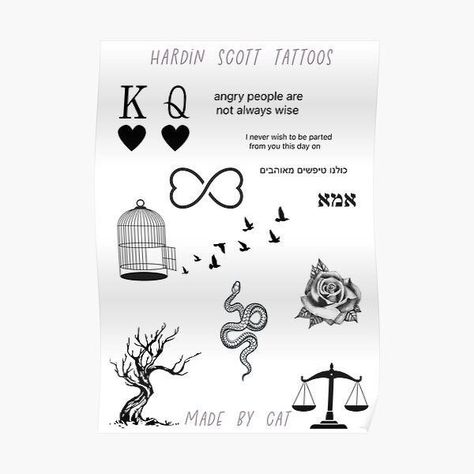 Hardin Scott Tattoo Hand, Hardin Scott Tattoo For Tessa, Harden Scott Tattoos, Hardin Scott Drawing, After Movie Tattoo Ideas, Hardin Scott Tattoo, Hardin Scott Aesthetic, Simple Compass Tattoo, Werewolf Tattoo