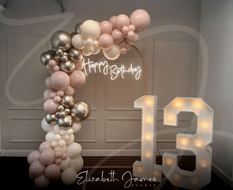 13 Light Up Numbers, Balloon Backdrop Decorations, 13 Party Decorations, 13 Birthday Backdrop, Birthday Themes 13th Birthday, Birthday Dress 13th, 13th Birthday Backdrop Ideas, 13 Birthday Decor, 13 Party Ideas For Girls 13th Birthday