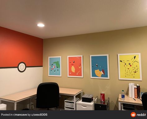 Pikachu Room Ideas, Pokemon Boys Bedroom, Pokemon Kids Room, Pokemon Room Ideas Kids, Pokemon Mural, Pokemon Bedroom Ideas, Pokemon Room Decor, Pokemon Bedroom, Pokemon Decor