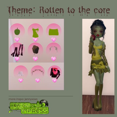 Dress to impress theme: rotten to the core
#dti #scary #dtiinspo #fashion #dtiroblox #rottentothecore Di Rotten To The Core, Lisa Dress, Rotten To The Core, Dress To Impress Outfits, Dress To Impress, Outfit Ideas, Quick Saves