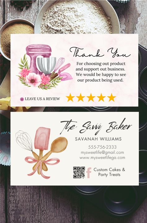 Discover multiple resources for free printable bakery business card templates to help your home bakery shine! At Home Bakery Business, Baking Business Ideas, Baking Business Cards, Card Fonts, Business Card Fonts, Bakery Business Cards Templates, Home Bakery Business, Cheesecake Parfaits, Bakery Business Cards