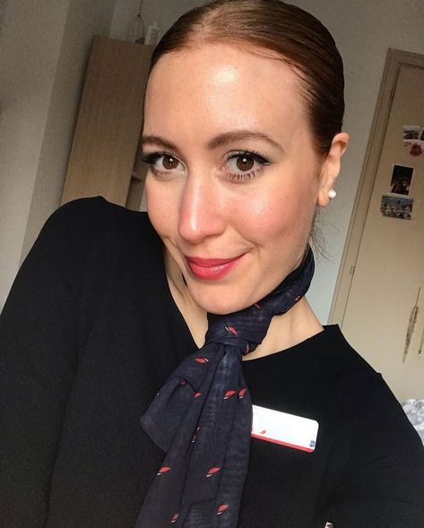 Cabin Crew Portraits on Instagram: “@rachel_va ✈️ * * * * * * #cabincrew #flightattendant #stewardess #airhostess #stewardesslifestyle #flightattendantslife #trolleydolly…” Trolley Dolly, Sensible Shoes, Formal Hairstyles For Long Hair, Cabin Crew, Formal Hairstyles, Flight Attendant, Long Hair, Cabin, Hairstyles