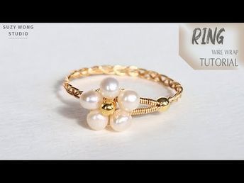 Flower Pearl Wire Wrap Ring Tutorial| Easy Ring| DIY Ring| DIY Jewelry| How to make - YouTube Wire Wrap Ring Tutorial, Diy Pearl Rings, Handmade Rings Wire, Diy Wire Jewelry Rings, Wire Earrings Handmade, Wire Projects, Beads Tutorial, Wire Ideas, Wire Wrap Ring