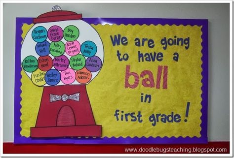 second grade welcome back to school bulletin board ideas | ...Back to School Bulletin Boards Cute Bulletin Boards, Preschool Bulletin, Preschool Bulletin Boards, School Doors, Back To School Bulletin Boards, Bulletin Board Ideas, Porte Decorate, Teaching First Grade, Welcome Back To School