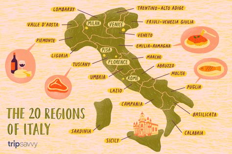 Explore maps of the Italian regions with this guide to the unique regional qualities in each. Cuisine and even architecture changes by region. Map Of Italy Regions, Northern Italy Map, Day Trips From Rome, Florence Tuscany, Sardinia Italy, Italy Map, Regions Of Italy, Italy Vacation, Northern Italy