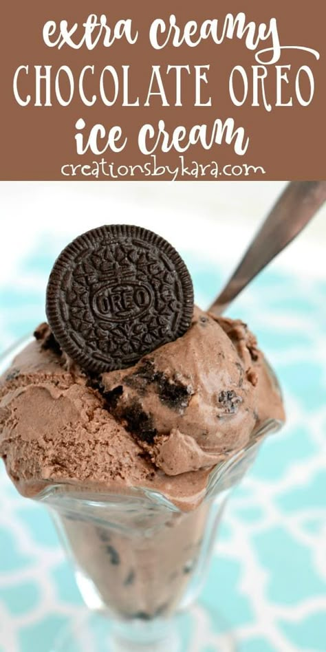 Chocolate Oreo Ice Cream, Oreo Ice Cream Recipe, Homemade Chocolate Ice Cream, Ice Cream Recipes Machine, Cooking Tricks, Easy Ice Cream Recipe, Homemade Snickers, Oreo Ice Cream, Ice Cream Maker Recipes