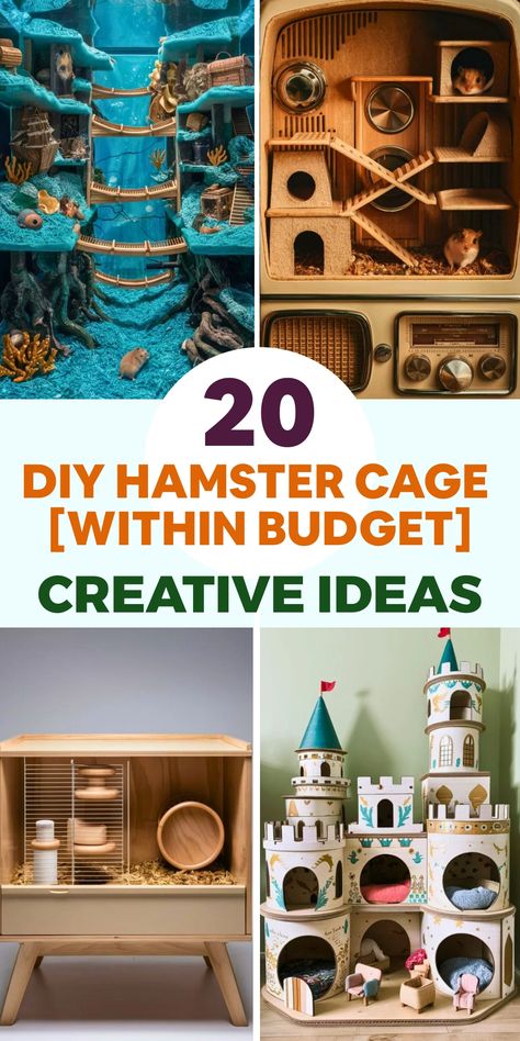 Discover how to craft a cozy and budget-friendly hamster habitat with these innovative suggestions, ensuring the contentment of both you and your fluffy companion. Begin by transforming a spacious plastic storage bin into the cage's foundation. Enhance airflow by drilling holes in the lid and sides, and reinforce security with a mesh wire attachment. Furnish the bottom with plush bedding such as shredded paper or wood shavings for extra comfort. Diy Hamster Cage, Hamster Cage Ideas, Diy Hamster Toys, Cage Hamster, Large Plastic Storage Bins, Hamster Diy, Plastic Storage Bin, Hamster Habitat, Dog Feeding Station