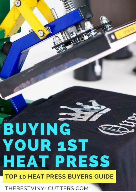 Are you buying a heat press machine? We have a brilliant guide that will help you find the best heat press for beginners.  Let us help you find the right machine for you! #DIY #Heatpress #vinyl #crafting Heat Transfers For Shirts, Making Shirts With Heat Press, Tshirt Press Machine Screen Printing, Heat Press Shirt Ideas, Heat Press Ideas, Diy Heat Press, Best Heat Press Machine, Cricut Tricks, Adhesive Vinyl Projects