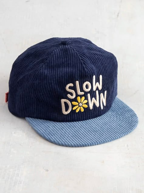 Cap off your look with this super cool and easy corduroy snapback! With color contrast on the bill and the adjustable strap on the back, this hat brings a fun, vibrant addition to any outfit. The cute embroidered designs on the front add a touch of personality, while the unstructured style gives it a relaxed and laid-b Cool Snapback Hats, Corduroy Hat Outfit, Cap Aesthetic, Holiday Family Outfits, Boho Hair Accessories, Baseball Cap Outfit, Boho Bandeau, Cute Cap, Cool Accessories