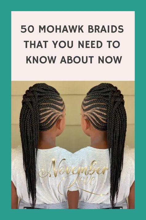 Mohawk Cornrows Braids, Mohawk Hairstyles With Braids, Feed In Braids Mohawk Hairstyles, Mohawk Braiding Styles For Black Women, Braided Mohawk Ponytail, Cornrows Mohawk Hairstyles, Swoop Braids Styles, Mohawk Braid Styles For Black Women, Faux Hawk Braid Hairstyles