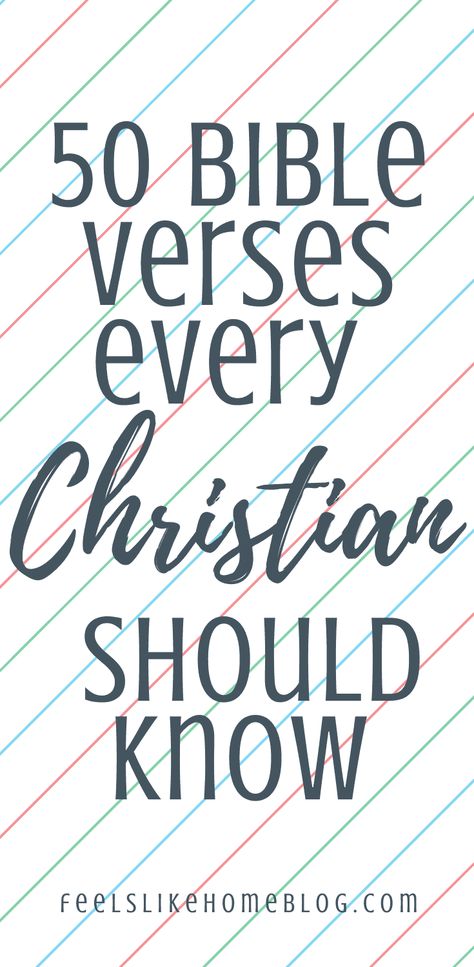 50 Bible verses every Christian should memorize - These Bible Verses are great for women, men, teens, or kids to learn. The truths of the Word of God apply to everyone's life and heart. Many words spoken by Jesus Christ to children and adults. The Word of the Lord is good and beneficial. Verses To Memorize For Women, Bible Verses For Teenage Boys, Biblical Thoughts, Bible Verses For Teens, Bible Verse For Moms, Great Bible Verses, Verses For Kids, Popular Bible Verses, Bible Verse Memorization