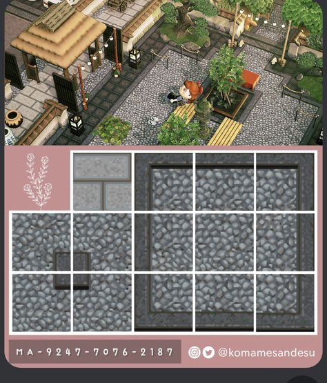 Acnh Zen Path Design, Zen Garden Animal Crossing, Animal Crossing Zen Garden, Acnh Zen Garden, Japanese Town, Japanese Animals, Animal Crossing 3ds, Animal Crossing Guide, Animal Crossing Wild World