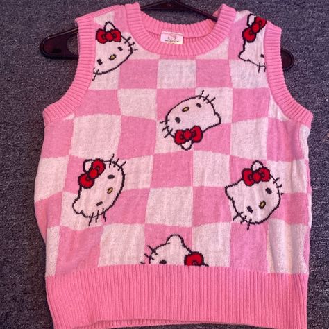 Worn Once In Good Condition Hello Kitty Sweater, Sanrio Outfits, Kitty Sweater, Sanrio Clothes, Hello Kitty School, Y2k Hello Kitty, Hello Kitty Dress, Kitty Clothes, Hello Kitty Clothes