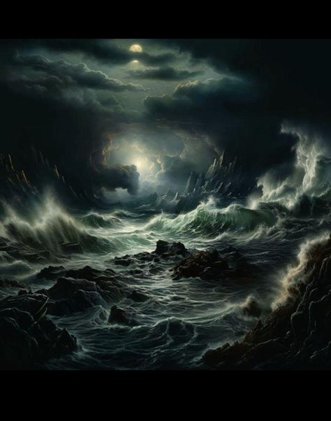 Storm Aesthetic Ocean, Stormy Water Aesthetic, Rough Water Aesthetic, Stormy Weather Painting, Ocean Storm Stormy Sea, Ocean Storm Aesthetic, Sea Storm Aesthetic, Stormy Ocean Aesthetic, Water Dark Aesthetic