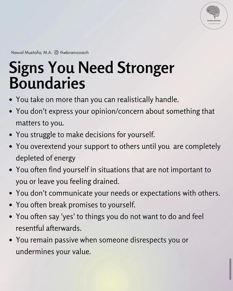 We may not realize when we have weak boundaries if we grew up in an environment where boundaries were rarely respected. It may be difficult… | Instagram Setting Boundaries Quotes, Boundaries For Yourself, Boundaries Worksheet, Take Care Of Your Mind, Boundaries Quotes, Relationship Boundaries, Take Up Space, Feeling Drained, Healthy Boundaries