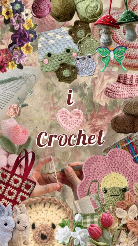 I love crochet wallpaper collage yarn Crochet Wallpaper, I Love Crochet, Crochet Circle Pattern, Crochet Store, Cute Wallpapers For Ipad, Crochet Christmas Gifts, Wallpaper Collage, Crochet Shop, Crochet Circles