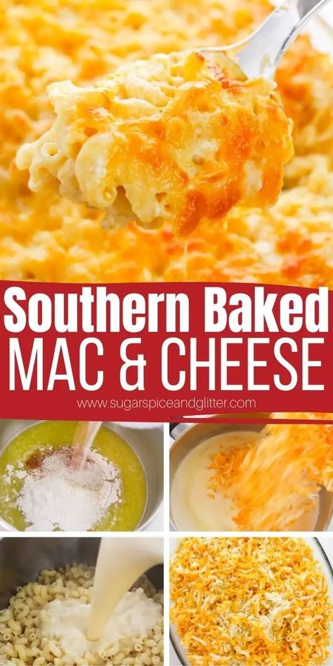 Creamy, perfectly seasoned Southern Baked Mac and Cheese with a crunchy, golden cheese topping. This homemade baked mac and cheese comes together in 10 minutes and bakes into a luscious mac and cheese that everyone will be begging for second helpings of Mac And Cheese Creamy, Macncheese Recipe, Southern Baked Macaroni And Cheese, Mac And Cheese Recipe Soul Food, Southern Mac And Cheese, Best Mac N Cheese Recipe, Baked Mac And Cheese Recipe, Cheese Homemade, Baked Macaroni And Cheese