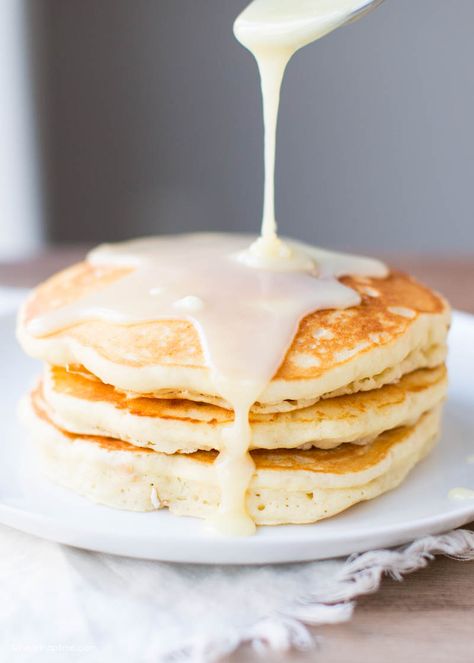 White Chocolate Pretzel Pancakes with a Dreamy Caramel Sauce ...the best pancakes ever! Best Pancakes Ever, Best Buttermilk Pancakes, Ripple Milk, The Best Pancakes, Best White Chocolate, Caramel Sauce Recipe, White Chocolate Pretzels, Best Pancakes, White Chocolate Sauce