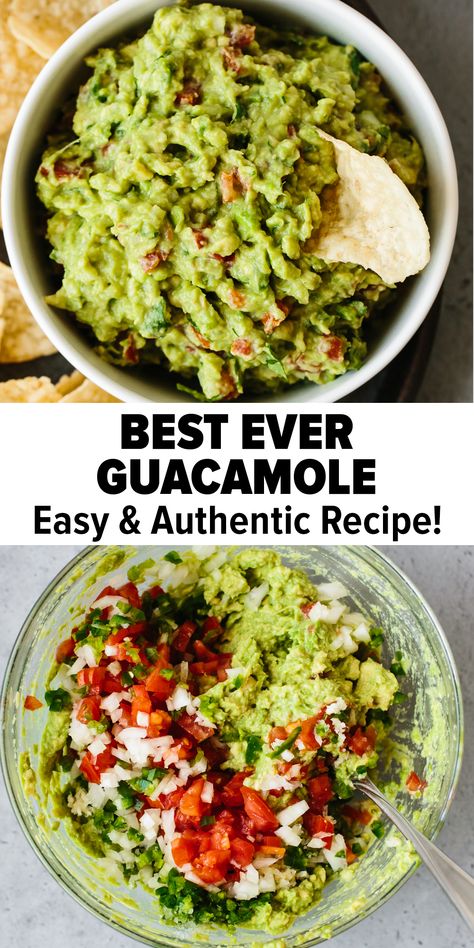 Authentic Guacamole Recipe, Avocado Chips, Guacamole Recipes, Guacamole Recipe Easy, Mexican Flavors, Best Guacamole, Recipes Savory, Best Guacamole Recipe, Salsa Recipes